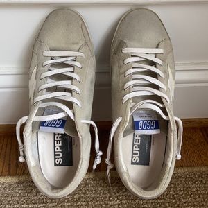Golden Goose superstar low top gray suede sneakers